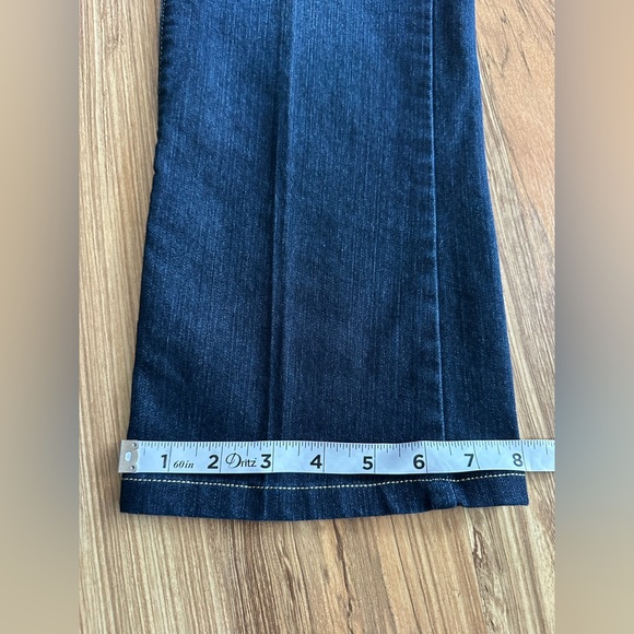 Paige Canyon Baby Boot Jeans Mid Rise Dark Wash Blue Size 32 - Picture 8 of 11